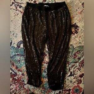 Eloquii Shimmering Black Sequin Pants